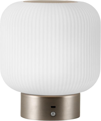 Aisilan Portable Opal Glass Lantern Table Lamp with Touch Control, 3W 3CCT Rechargeable Dimmable Motion Sensor Table Lamp for Headboard, Bookshelf, Corner
