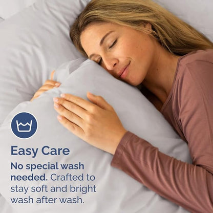 King Pillow Cases Set of 8 - Ultra Soft Hotel Quality Pillowcase Covers - Comfy. Cozy & Wrinkle Free - Shrink, Stain and Fade Resistant - Machine Washable Pillow Protectors - 8 Piece Set - Light Grey
