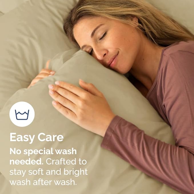 King Pillow Cases Set of 6 - Ultra Soft Hotel Quality Pillowcase Covers - Comfy & Wrinkle Free - Shrink, Stain and Fade Resistant - Easy-Care, Machine Washable Pillow Protectors - 6 Piece Set - Beige