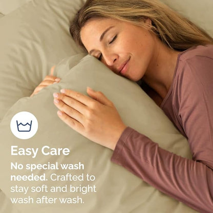 Queen Pillow Cases Set of 6 - Ultra Soft Hotel Quality Pillowcase Covers - Comfy & Wrinkle Free - Shrink, Stain and Fade Resistant - Easy-Care, Machine Washable Pillow Protectors - 6 Pcs Set - Beige