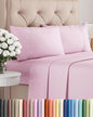 Twin 4 Piece Sheet Set - Cooling, Comfy & Breathable - Hotel Luxury Bedding, Includes Fitted Sheet for Women, Men, Kids & Teens - 1 Flat, 1 Fitted Sheet, 2 Pillowcases with Deep Pockets - Light Pink