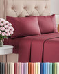 Twin XL 4 Piece Sheet Set - Cooling, Comfy & Breathable - Hotel Luxury Bedding, Includes Fitted Sheet for Women, Men, Kids & Teens - 1 Flat, 1 Fitted Sheet, 2 Pillowcases with Deep Pockets - Burgundy