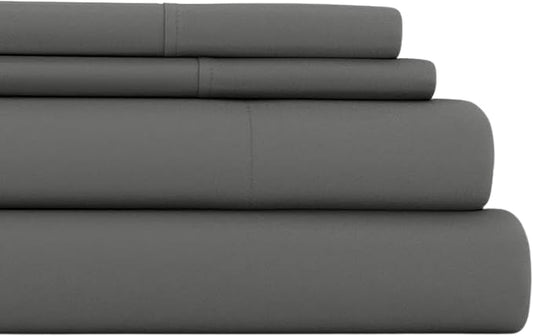 Linen Market Brushed Microfiber Twin XL Sheet Set 3 Piece – Oeko-TEX Certified Ultra Soft & Wrinkle-Free - 16" Deep Pocket Sheets - Easy Care Twin XL Size - Gray