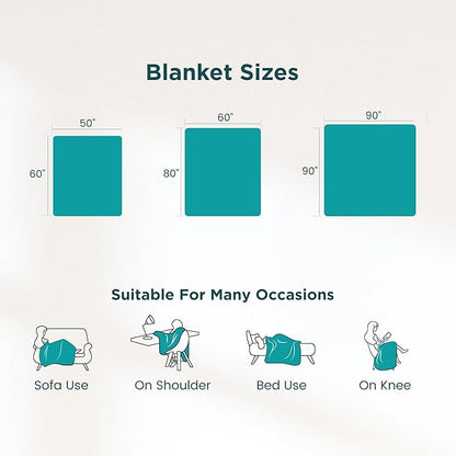 Sophia & William Throw Blanket for Couch Sofa(60x80 Inches) - Faux Fur Throw Soft Cozy, Gifts for Women, Teal