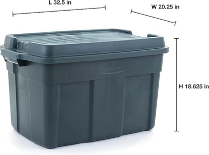 Rubbermaid 3 Pack High Top Storage Containers for Garage and Home Use, 37 Gallon