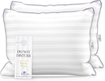Queen Anne Hotel Collection Pillows – Luxury Down Alternative Bed Pillows (2-Pack, Queen Firm) – Ultimate Comfort, Hypoallergenic, Made in The USA
