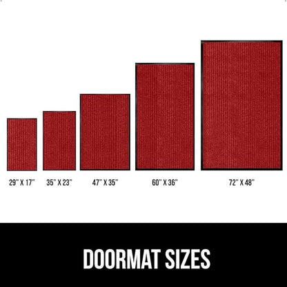 GORILLA GRIP Waterproof Traffic Guard Door Mat, 72x48, Heavy Duty Entryway Mats, Strong Rubber Back Commercial Utility Rugs for Office Hallway, Garage Floor and Home, Low Profile Carpet Runner, Red