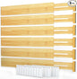SpaceAid Bamboo Drawer Dividers with Labels, Kitchen Adjustable Drawer Organizers, Expandable Organization for Home, Office, Dressers and Bathroom, 6 Dividers (17-22 in)