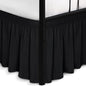 Biscaynebay Wrap Around Bed Skirts with Split Corners for Queen Beds 15" Drop, Black Adjustable Elastic Dust Ruffles Easy Fit Wrinkle Resistant Silky Luxurious Fabric Machine Washable