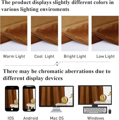 StangH Curtains 96 inches Long Burnt Orange Velvet Blackout Thermal Insulated Sliding Door Drapes Rod Pocket Privacy Room Dividers for Bedroom/Living Room, W42 x L96, 2 Panels