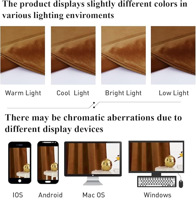 StangH Burnt Orange Curtains Fall Curtains Rod Pocket Velvet Blackout Window Drapes for Nursery, Temperature Regulate Noise Reducing for Bedroom/Home Office, W52 x L72, 2 Panels