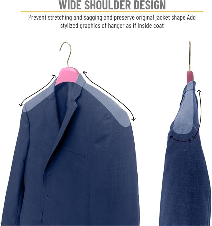 All Hung Up Plastic Coat Hangers, Color Clothes Hangers - Pink (100pk)