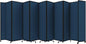 Versare Room Divider 360 Portable Wall Partition | Folding Panels | Large Freestanding Divider | Locking Wheels | Temporary Room Separator | 25' x 7'6'', Navy Blue