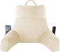 IPYNBAP Back Pillow for Bed Sitting up, Reading Pillow for Sitting in Bed Adult, Back Support Pillow, Memory Foam Sit up Lounge Backrest Pillow with Arms for TV, Couch, Chair, Dorm, 18 Inch, Beige