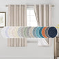 PrinceDeco 100% Blackout Curtains for Bedroom Linen Blackout Curtains 63 Inches Length Thermal Insulated Textured Drapes for Living Room 2 Panels Set,52" W x 63" L,Natural