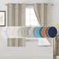 PrinceDeco Linen Texture Curtains Soild 100% Blackout Thermal Insulated with White Liner Blackout Curtains for Bedroom 64 Inches Long 2 Panels,42" Wide,64" Length Noise Reducing Curtains, Stone