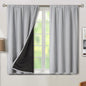 BGment Light Grey Blackout Curtains for Bedroom 54 Inch Length, Rod Pocket 100% Blackout Curtains with Thermal Liner Room Darkening Curtains for Living Room, Each Window Curtain 2 Panels, 42 x 54 Inch
