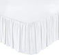 KRISHNA Ruffled Bed Skirt with Split Corners Twin, 100% Microfiber Hotel Quality, 21 Inch Drop Dust Ruffle Gathered Bedskirt with Platform, 39" x 75", White