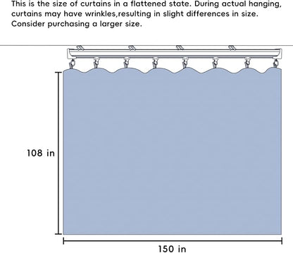 Room Divider Ceiling Mounted Curtains Track Sets Extra Wide Blackout Curtain Flexible Tracks for Bedroom Privacy Partition Separator, 1 Panel Grey Drape and White Rail, W12.5 x H9ft