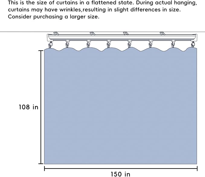 Room Divider Ceiling Mounted Curtains Track Sets Extra Wide Blackout Curtain Flexible Tracks for Bedroom Privacy Partition Separator, 1 Panel White Drape and White Rail, W12.5 x H9ft