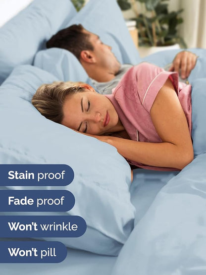 Extra Deep Cal King Sheet Set - 6 Piece Breathable and Cooling Sheets - Hotel Luxury Bed Sheets Set - Easy Fit - Soft, Wrinkle Free and Comfy Sheets Set - Sky Blue Sheet Set with Extra Deep Pockets