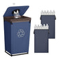StorageWorks Recycling Bin with Lid, 29Gal Large Recycling Bin for Kitchen, Indoor Recycling Bins with 2 Reusable Washable Bags for Bottles and Cans, Steel Frame Fabric Sorter, 110L, Blue
