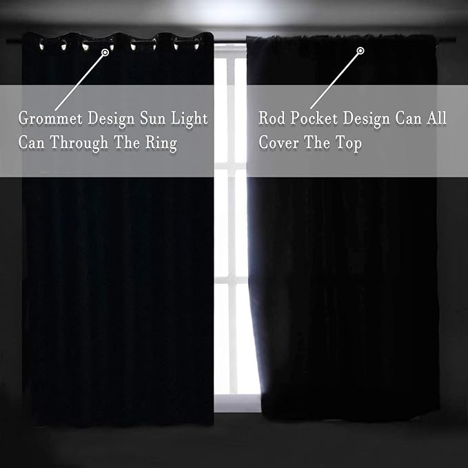 Pure White Half Blackout Modern Design Curtains 84 Inches Long - Room Darkening Thermal Insulated Drapes Window Treatment Curtains for Living Room Patio Door,2 Panels,W 52 x L 84 Inch