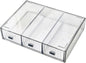 Desk Drawer Organizer, Stackable Office Supplies Desk Organizer, Plastic Plastic Storage Drawer, Desk Grocery Organizer For Stationery/Office Supplies (Clear, 3 Compartment)