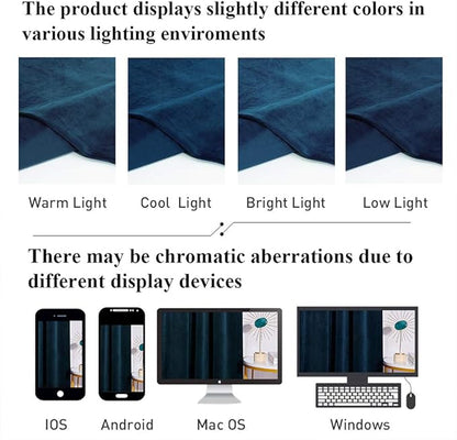StangH Navy Blue Blackout Curtains for Sliding Door, Heavy Thick Velvet Thermal Insulated Privacy Room Partition Dividers for Office/Apartment/Bedroom, W62 x L84, 2 Panels