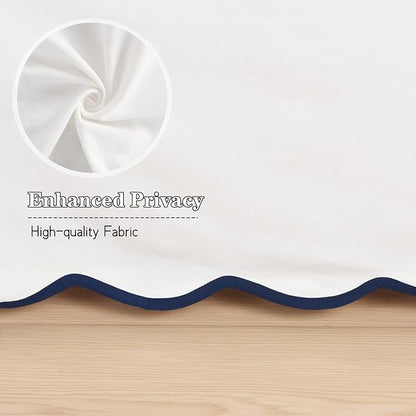 HIG King Bed Skirt - Easy Fit Scallop Edge Pleated Bedskirts with Spilt Coner, 18 Inch Drop Anti-Slip Dust Ruffle, Thick Fabric for Enhanced Privacy, Pre-Washed for Long-Lasting Use, Machine Washable