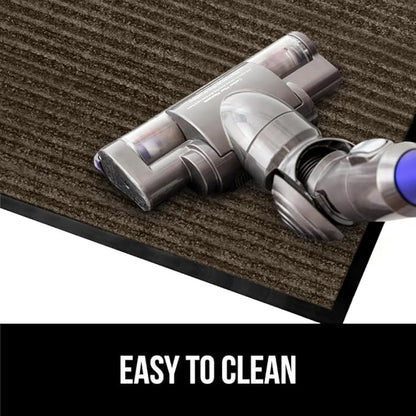 GORILLA GRIP Waterproof Traffic Guard Door Mat, 60x36, Heavy Duty Entryway Mats, Strong Rubber Back Commercial Utility Rugs for Office Hallway, Garage Floor and Home, Low Profile Carpet Runner, Brown
