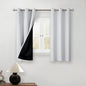 BGment Greyish White Short Blackout Curtains for Bedroom, Thermal Insulated Energy Efficiency Noise Reducing Grommet Curtains 54 Inch Length with Liner for Small Window 2 Panels Each 42 Inch Wide
