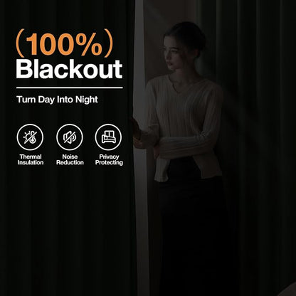 100% Blackout Curtains Thick Soft Curtain 2 Panels Set for Small Bedrooms/Children's Rooms, Linen-Look Textured Full Light Blocking Room Darkening Thermal Insulated Drapes (W52xL54, Olive)