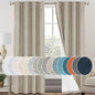 PrinceDeco Linen Blackout Curtains for Bedroom/Living Room 100% Black Out Curtains 96 Inch Long 2 Panels Set Linen Look Room Darkening Thermal curtains with White Liner Backing for Nursery Decor,Stone