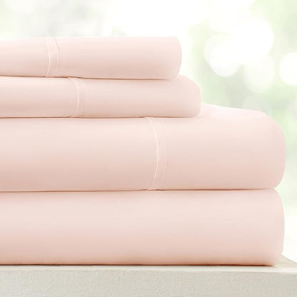 Linen Market Bed Sheets for Twin Size Bed (Blush) - Sleep Better Than Ever with These Soft and Cooling Twin Sheets - Deep Pocket Fits 16" Thick Beds - 3 Piece Twin Sheet Set