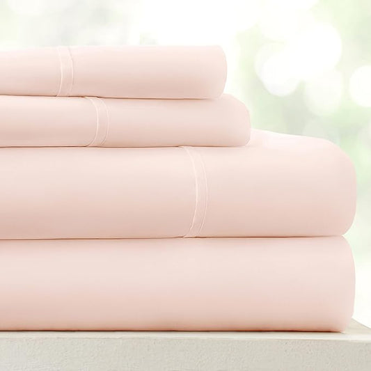 Linen Market Bed Sheets for Twin Size Bed (Blush) - Sleep Better Than Ever with These Soft and Cooling Twin Sheets - Deep Pocket Fits 16" Thick Beds - 3 Piece Twin Sheet Set
