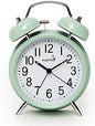 Loud Alarm for Deep Sleepers 4'' Twin Bell Alarm Clock with Backlight for Bedroom and Home Decoration(Green)