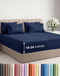 Extra Deep Split King Sheet Set - 7 Piece Breathable and Cooling Sheets - Hotel Luxury Bed Sheets Set - Easy Fit - Soft, Wrinkle Free and Comfy Sheets Set - Navy Blue Sheet Set with Extra Deep Pockets