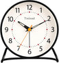 4.5" Antique Retro Analog Alarm Clock, Small Silent Desk Clock with Manual Light, Snooze, for Living Room, Bedroom, Bedside, Desk(Black)