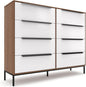 Lira Premium Fabric Dresser - Solid Wooden Frame, 8 Spacious Sag-Proof Drawers with Sleek Metal Handles - Premium & Durable Storage Solution for Your Home (Dark Brown)