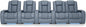 Seatcraft Diamante Zero-Gravity CoolZero Italian Leather Home Theater Seating, Power Headrest, Power Recline, Row of 5 Right Loveseat, Smokey Blue