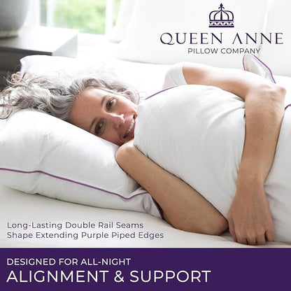Queen Anne Hotel Collection Pillows – Luxury Down Alternative Bed Pillows (2-Pack, King Firm) – Ultimate Comfort, Hypoallergenic, Made in The USA
