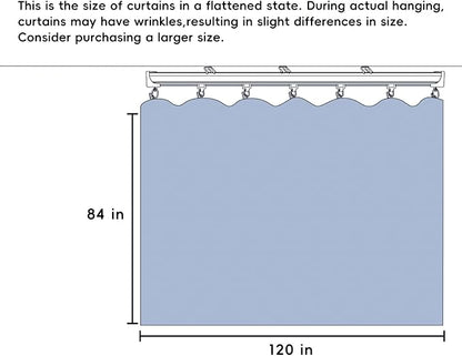 Room Divider Ceiling Mounted Curtains Track Sets Extra Wide Blackout Curtain Flexible Tracks for Bedroom Privacy Partition Separator, 1 Panel Black Drape and White Rail, W10 x H7ft