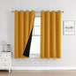 ChrisDowa 100% Blackout Curtains for Bedroom with Black Liner, 2 Thick Layers Total Blackout Thermal Insulated Grommet Window Curtains 2 Panels Set (Mustard Yellow, 52 x 54 Inch)