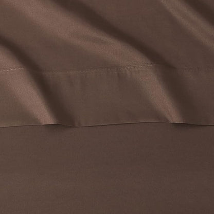 Amazon Basics Lightweight Super Soft Easy Care Microfiber 4 Piece Bed Sheet Set with 14-Inch Deep Pockets, Including Fitted Sheets, Full, Chocolate, Solid