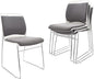 4 Pack Stacking Chairs 1102LB Capacity Home Office Guest Chair Set With Sled Base, Modern Reception Chair for Kitchen, Waiting Room, Multi-Purpose, Break Room, Training, Cafeteria, Gray Color