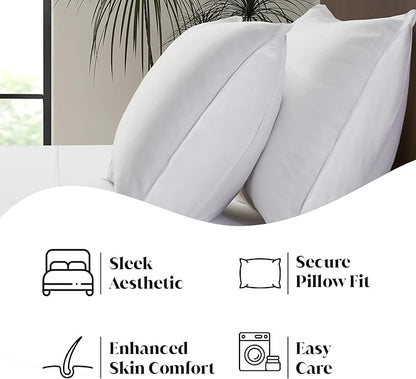 Luxury Bamboo Market | King Size Bed Sheet Set | 100% Viscose Made from Bamboo | Organically Grown | Ultra Soft | Cooling Sheets for Hot Sleepers | 17" Deep Pocket [Classic White]