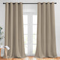 NICETOWN Taupe Blackout Curtains for Living Room, Grommet Thermal Insulated Room Darkening Window Treatments Sound Proof Drapes for Bedroom/Boys Room, 2 Panels, W52 x L90