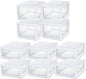 Sterilite 27 Qt (4 Pack) and 16 Qt (6 Pack) Clear Plastic Stackable Organizer Drawers, White