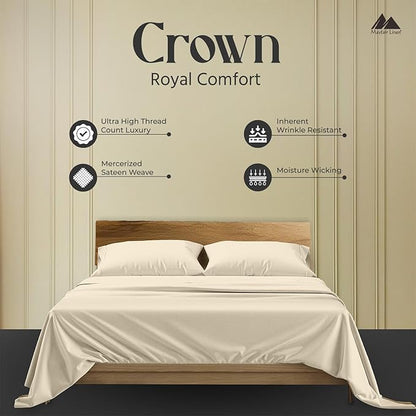 Mayfair Linen Standard Pillowcases Set of 2 - Luxury 2000 Series 100% Egyptian Cotton Standard/Queen Size Pillow Cases, Soft Cooling, Envelope Closure Hotel Quality Pillowcase (21 x 32, Ivory)